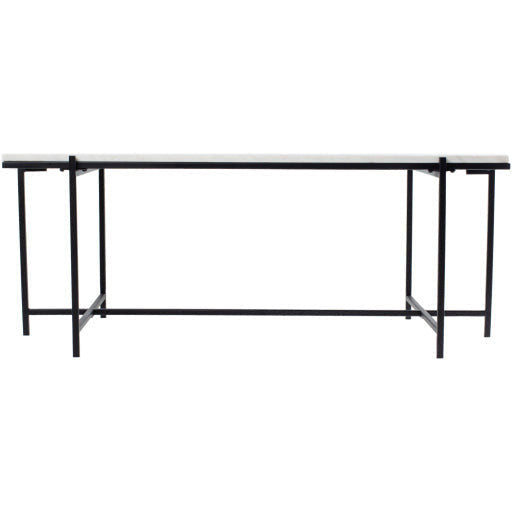 Surya Anaya Modern White Marble Top With Black Metal Base Coffee Table ANA-004
