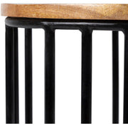 Surya Ansh Modern Wood Top With Black Metal Base Set of 2 Nesting Accent Side Tables ANH-003