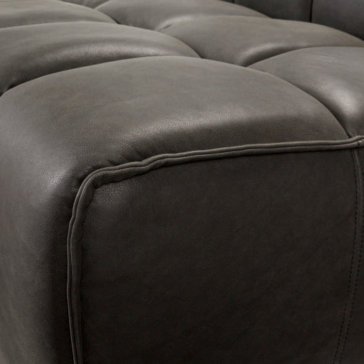 Surya Belfort Modern Channeled Black Leather Accent Chair