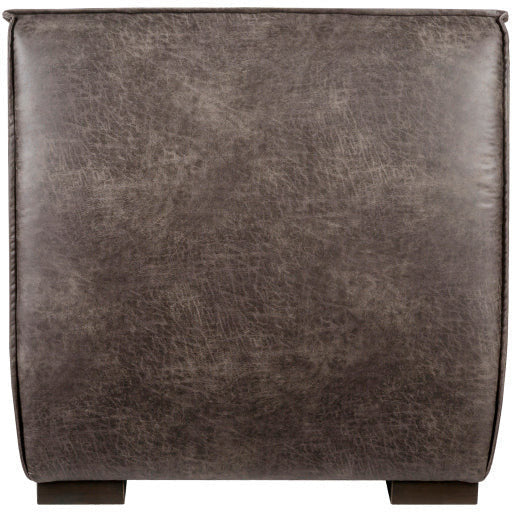 Surya Belfort Modern Channeled Charcoal Grey Bonded Leather Accent Chair