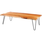 Surya Bergen Modern Wood Top With Black Metal Base Rectangular Coffee Table BGE-002