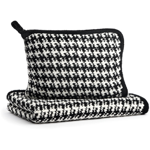 Kashwere Baby Ultra Soft Houndstooth Baby Travel Crib Blanket With Pouch