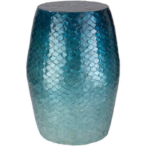 Surya Blue Ocean Modern Mother of Pearl Shell Round Accent Side Table BUO-001