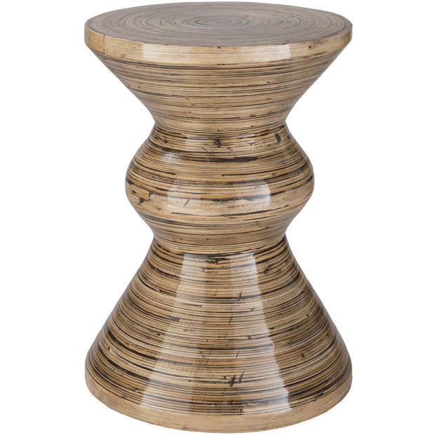 Surya Cane Garden Rustic Modern Natural Wood Accent Side Table  CGN-004