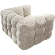 Surya Chambery Modern Ivory Boucle Channeled Chair and a Half