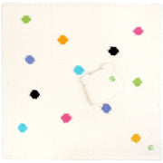 Kashwere Baby Ultra Soft Polka Dot Baby Blanket & Bear Cap Available In White, Ice Blue, Pink & Stone