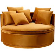 Surya Drancy Modern Cognac Brown Velvet Lounger Chair