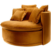 Surya Drancy Modern Cognac Brown Velvet Lounger Chair