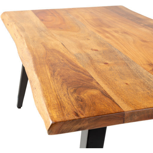 Surya Edge Modern Wood Top With Black Steel Base Coffee Table DGE-003