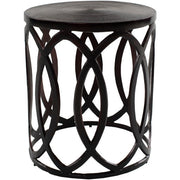 Surya Earnshaw Modern Charcoal Gray Metal Round Accent Side Table EAW-004