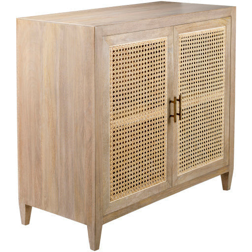 Surya Etewah Modern Natural Wood and Rattan Sideboard Cabinet ETW-001