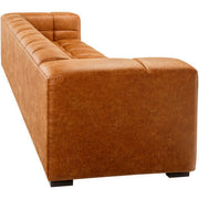 Surya Grenoble Modern Cognac Brown Bonded Leather Sofa