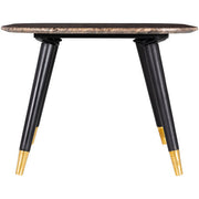 Surya Grandeur Modern Brown Marble Top With Black Wood Base & Brass Feet Accent Side Table GUR-004