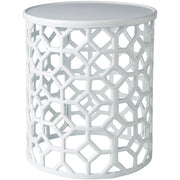Surya Hale Modern White Metal Round Accent Side Table HALE-100