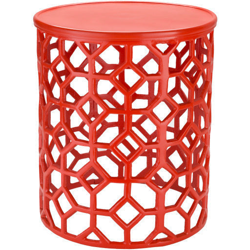 Surya Hale Modern Bright Orange Metal Round Accent Side Table HALE-103