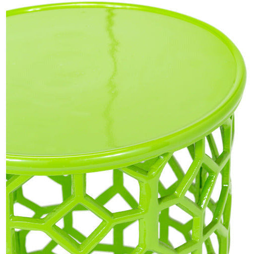 Surya Hale Modern Green Metal Round Accent Side Table HALE-106