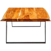 Surya Halden Modern Brown Wood Top With Black Metal Base Coffee Table HEN-002