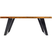 Surya Halden Modern Brown Wood Top With Black Metal Base Coffee Table HEN-002