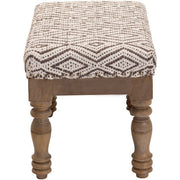 Surya Innisswell Modern Rustic Ivory & Charcoal Footstool Ottoman INI-001