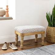 Surya Innisswell Modern Rustic Ivory & Charcoal Footstool Ottoman INI-001