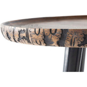 Surya Kavya Rustic Modern Wood Top With Black Metal Base Round Accent Side Table KAV-001