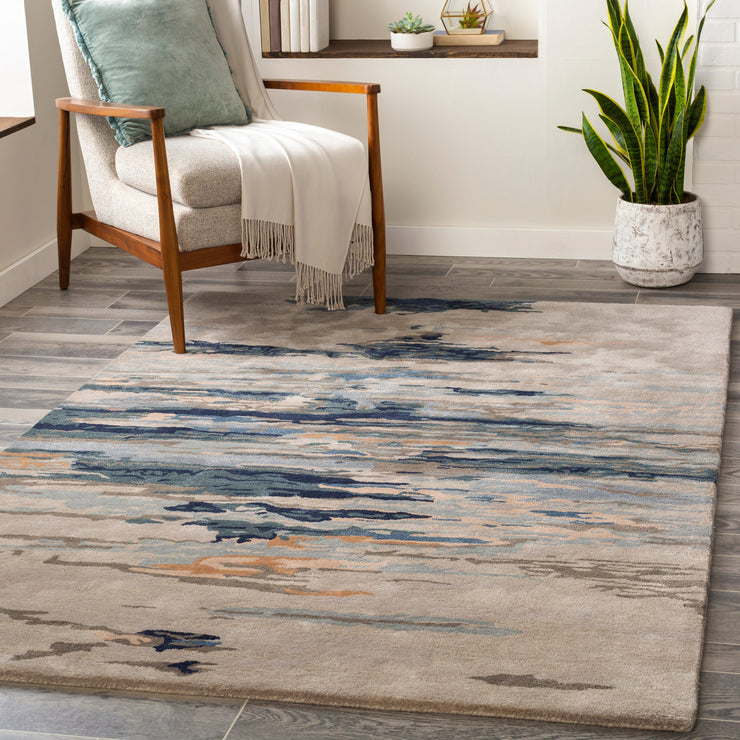 Surya Rugs Kavita Collection Gray, Blue, Teal, Brown & Beige Area Rug KVT-2302