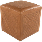 Surya Lawdon Modern Rustic Brown Leather Ottoman LAPF-001
