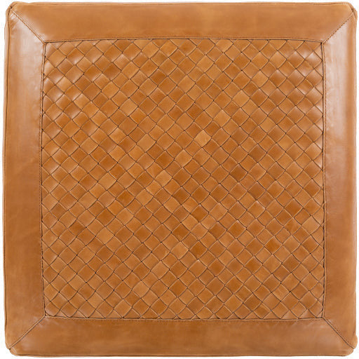 Surya Lawdon Modern Rustic Brown Leather Ottoman LAPF-001