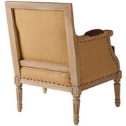 Surya Lichfield Modern Faux Brown Leather Accent Chair