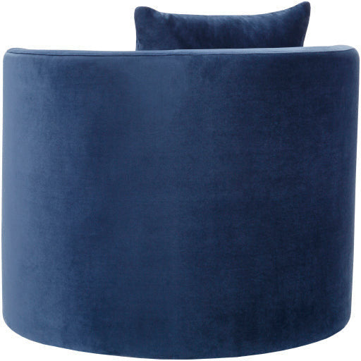 Surya Lorient Modern Navy Blue Velvet Swivel Chair