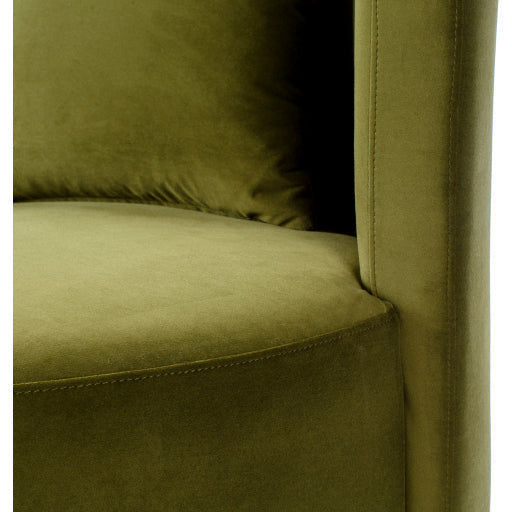 Surya Lorient Modern Olive Velvet Swivel Chair