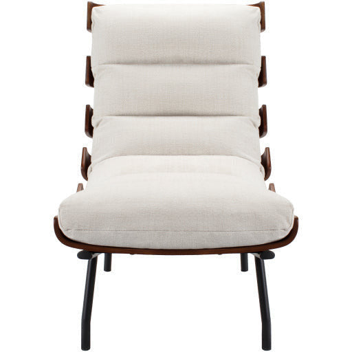 Surya Laval Modern Channeled Lounge Accent Chair With Wood Back