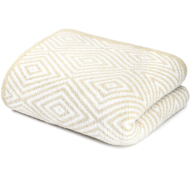 Kashwere Ultra Soft Diamond Cozy Throw Available In Malt With White