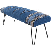 Surya Miriam Rustic Modern Hand Woven Fabric Bench With Black Metal Base MAM-001