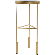 Surya Macon Modern Black Marble Top With Gold Metal Base Round Accent Side Table  MAN-100