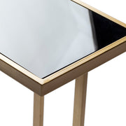 Surya Parisian Modern Black Glass Top With Gold Metal Base Accent Side Table PSI-002