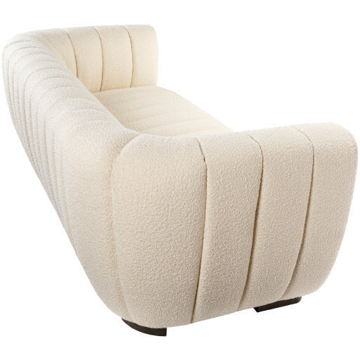 Surya Rochelle Modern Channeled Cream Boucle Sofa