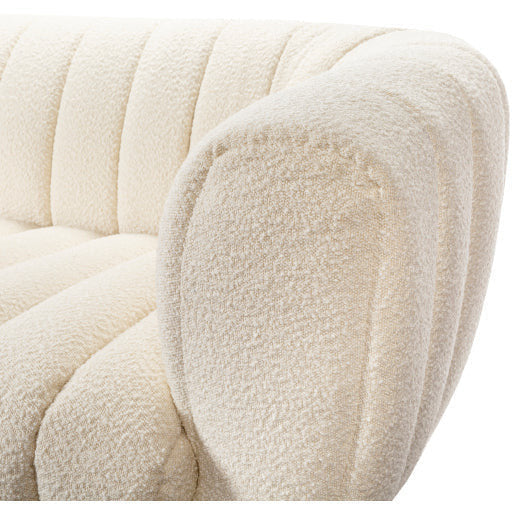 Surya Rochelle Modern Channeled Cream Boucle Sofa