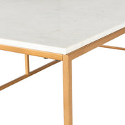 Surya Anastasia Modern White Marble Top With Gold Metal Base Coffee Table SIS-001