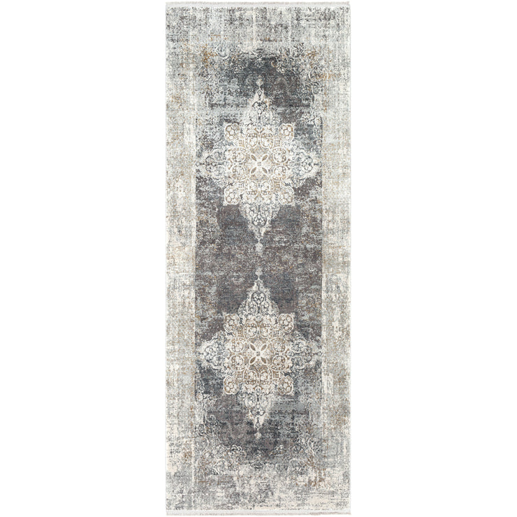 Surya Rugs Solar Collection Black, Gray, Charcoal, Saffron & White Area Rug SOR-2305