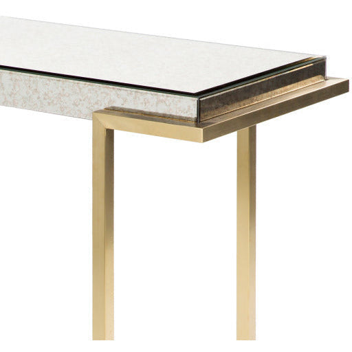 Surya Saavedra Modern Metallic Silver Top With Gold Base Console Table Modern SVD-002