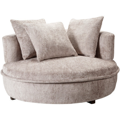 Surya Valence Modern Light Grey Chenille Lounger Chair