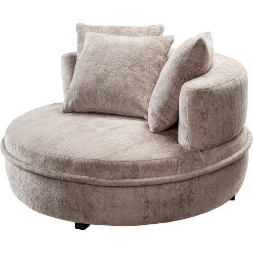 Surya Valence Modern Light Grey Chenille Lounger Chair