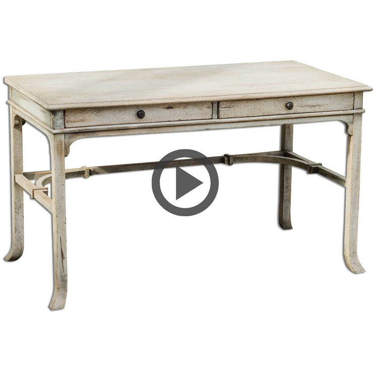 Uttermost Bridgely Aged White Mango Wood Writing Desk