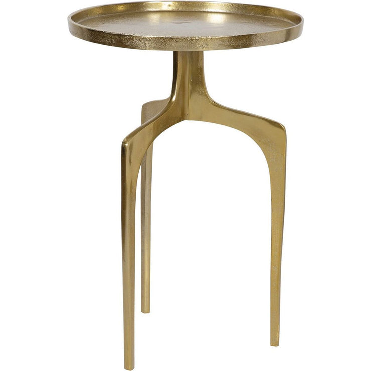 Salt & Light Soft Gold Cast Aluminum Modern Round Accent Table