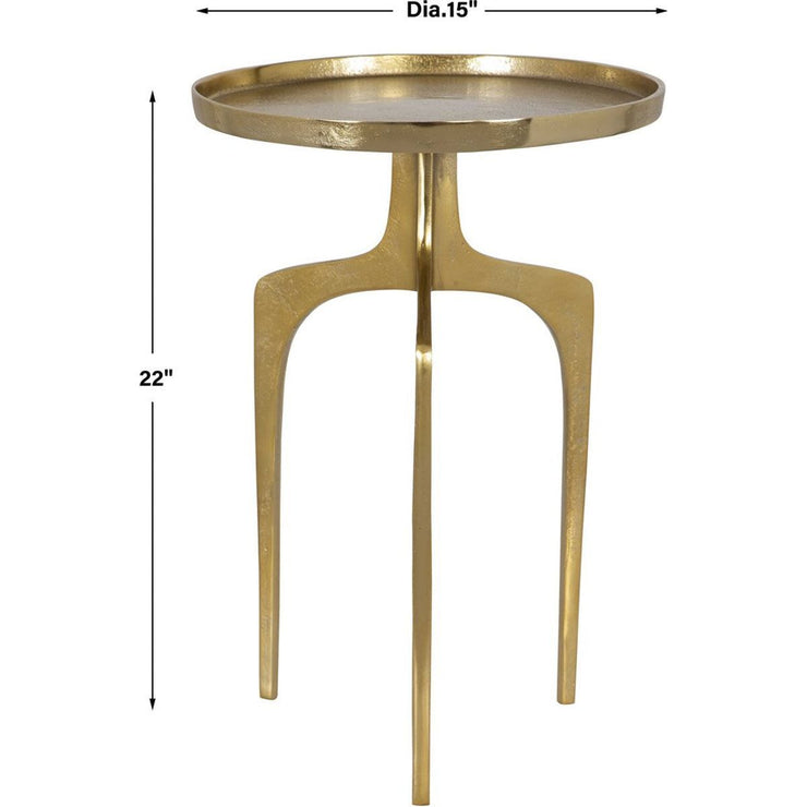 Salt & Light Soft Gold Cast Aluminum Modern Round Accent Table