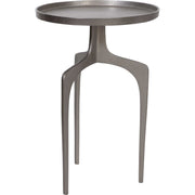 Salt & Light Textured Nickel Cast Aluminum Modern Round Accent Table