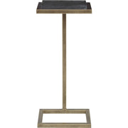 Salt & Light Black Marble Top With Aged Gold Base Modern Accent Table