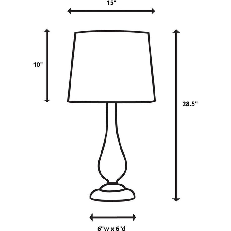 Casa Bella Living White Linen Shade with Glass and Golden Brass Base Table Lamp