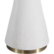 Casa Bella Living  White Linen Shade With Textured Matte White and Brushed Brass Base Table Lamp ~ LAST CHANCE SALE ~ LIMITED QUANTITY